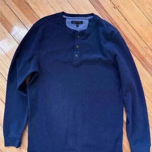 Banana Republic Navy Blue Henley Shirt Sz Lg